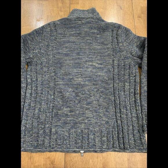 Express Mens Sz L Full Zip Sweater Jacket y2k Chunky Heavy Grunge Academia Green - Picture 11 of 11